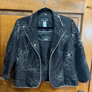 Alex Evenings - 2 PC - Formal Floral tank top + blazer - Large